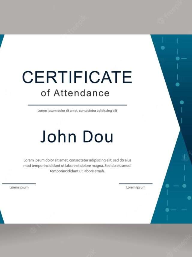 Certificate of attendance format download